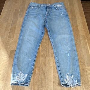 Agolde Sophie Crop high rise ripped Light Blue Women's Jeans Size :27